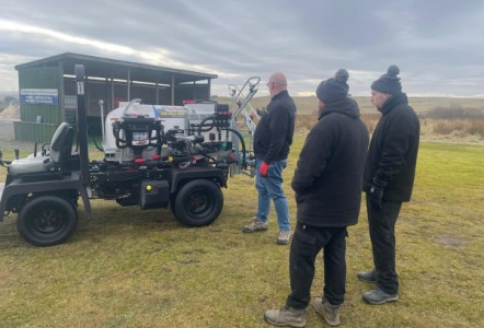 Fairways GM delivers sprayer, utility vehicle, and top dresser to Bonnyton GC